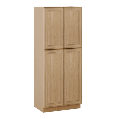 90" Tall Pantry 18", 24", 30" & 36" Wide Elegant Oak Craftsman Shaker 1-1/4" Overlay Cabinet