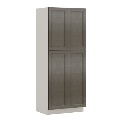 90" Tall Pantry Huntington Cinder Double Shaker Cabinet 18", 24" & 30" Wide
