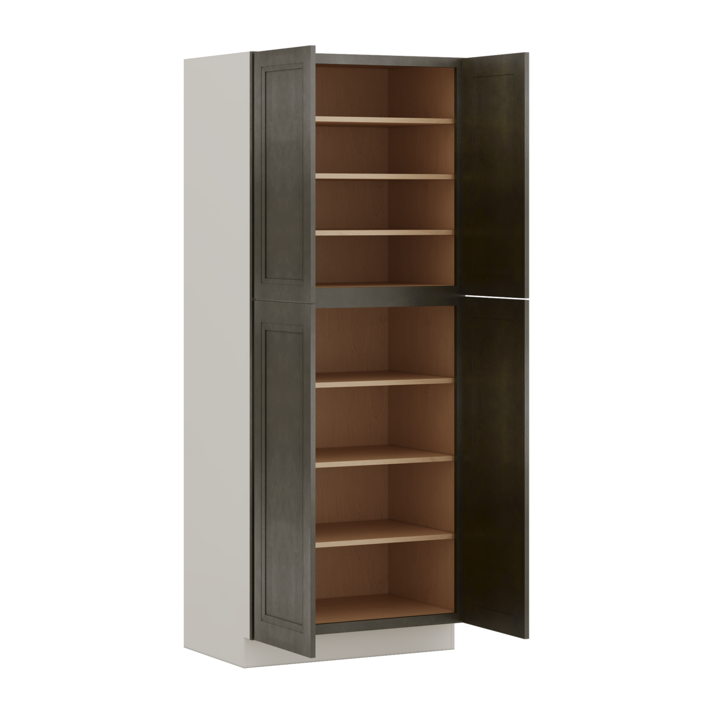 90" Tall Pantry Huntington Cinder Double Shaker Cabinet 18", 24" & 30" Wide