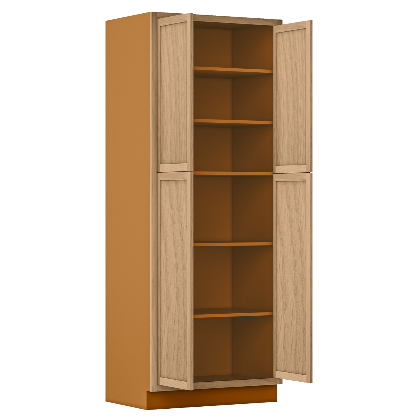Pantry White Oak Inset Shaker Cabinet 93" Tall 18", 21", 24", 27", 30", 33" & 36" Wide
