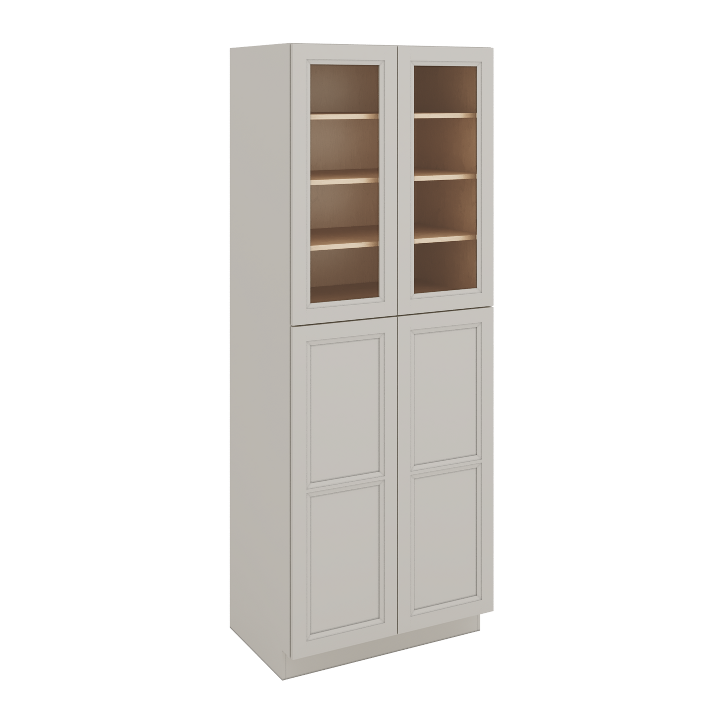 96" Tall Pantry 27LGDS Laguna Gray Double Shaker Glass Ready Cabinet 18", 24" & 30" Wide