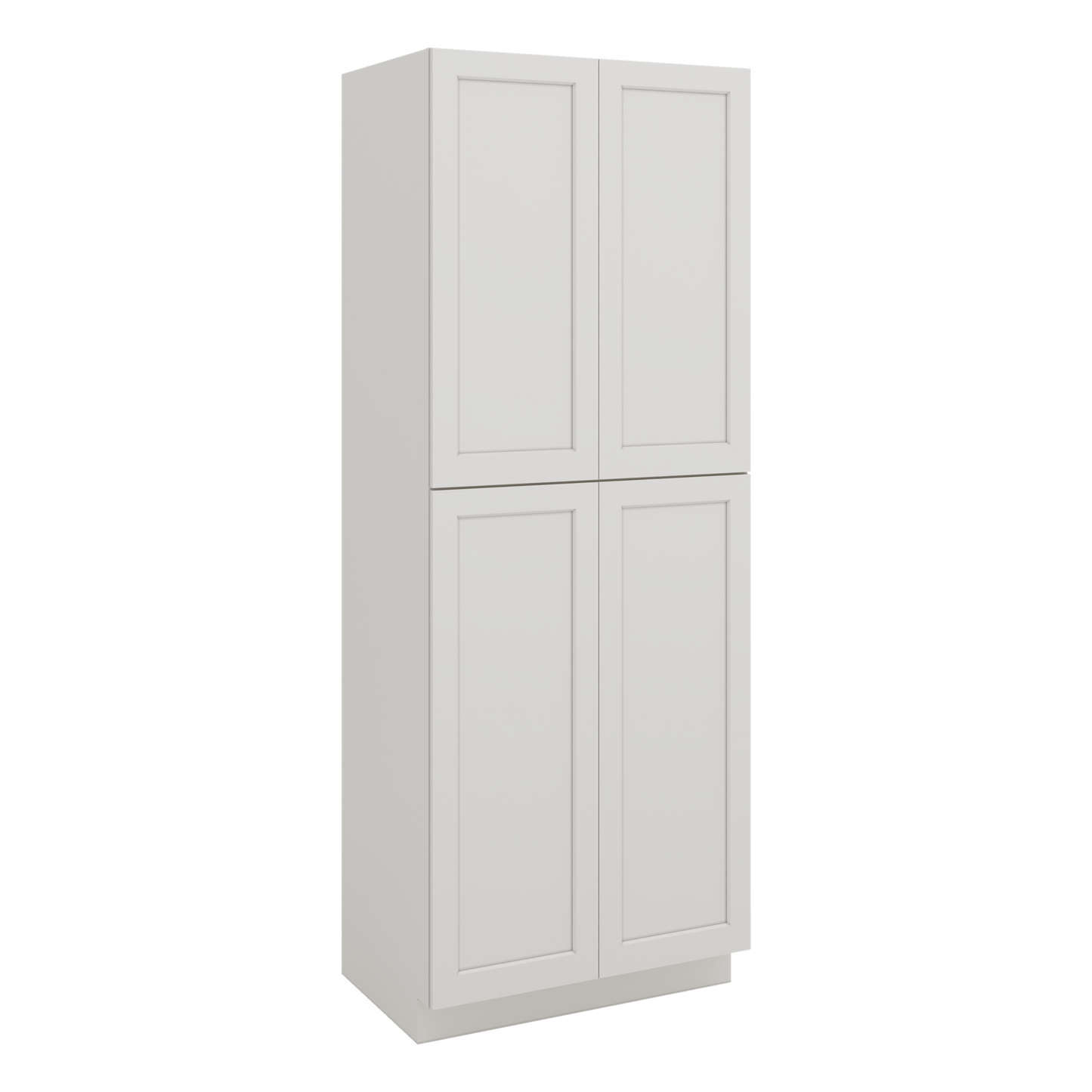 96" Tall Pantry 2WS White Shaker 1-1/4" Overlay Cabinet 18", 24" & 30" Wide