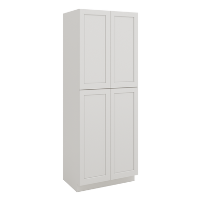 96" Tall Pantry 2WS White Shaker 1-1/4" Overlay Cabinet 18", 24" & 30" Wide