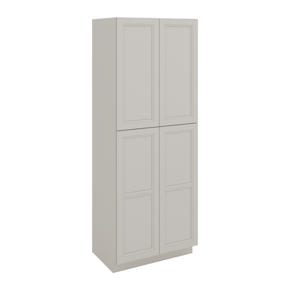 96" Tall Pantry 27LGDS Laguna Gray Double Shaker Cabinet 18", 24" & 30" Wide
