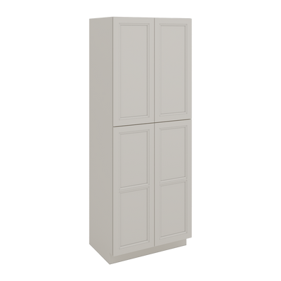 96" Tall 18", 24", 30" & 36" Wide Pantry Vanilla Cream Shaker 1-1/4" Overlay Cabinet