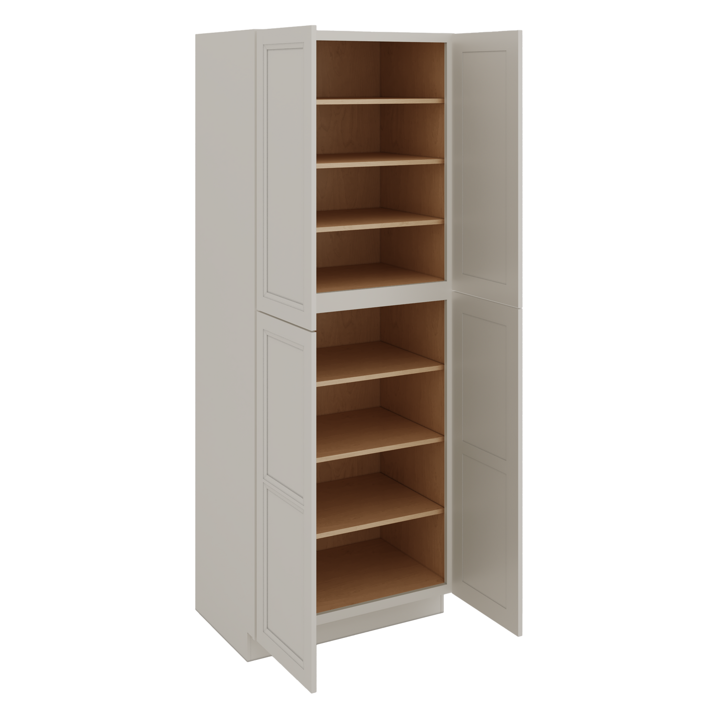 96" Tall Pantry 27LGDS Laguna Gray Double Shaker Cabinet 18", 24" & 30" Wide