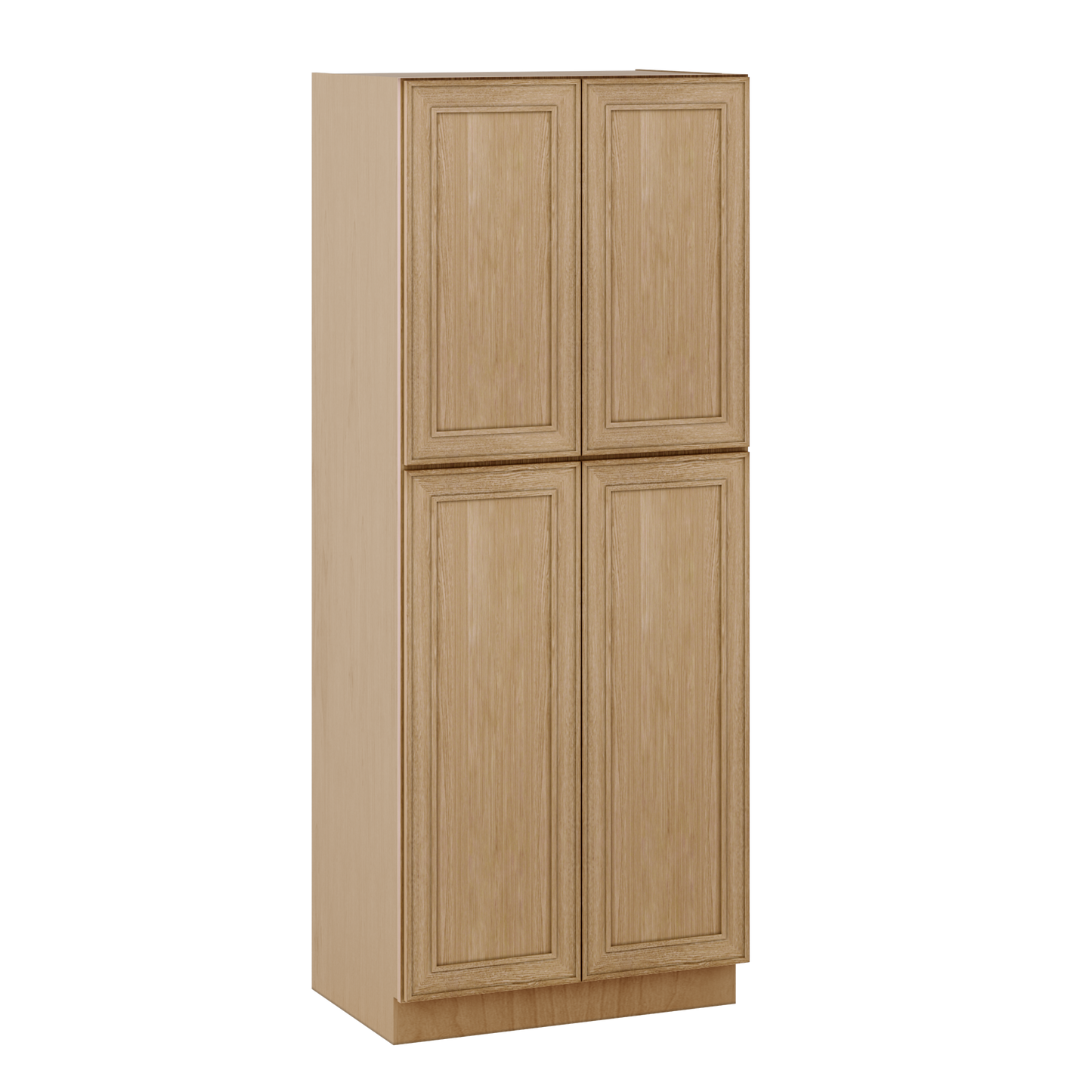 96" Tall Pantry Elegant Oak Craftsman Shaker 1-1/4" Overlay Cabinet 18", 24" & 30" Wide