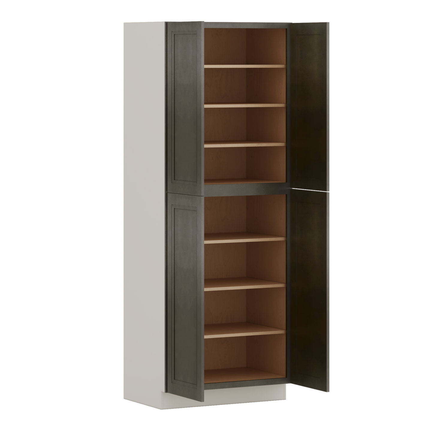 96" Tall Pantry Huntington Cinder Double Shaker Cabinet 18", 24" & 30" Wide