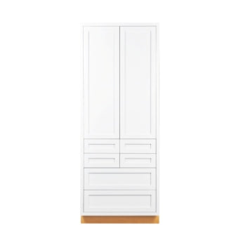 Pantry Drawer Cabinet Snow White Inset Shaker Cabinets - 36"Wide 93" Tall - PDC3693 - RTA Wholesalers