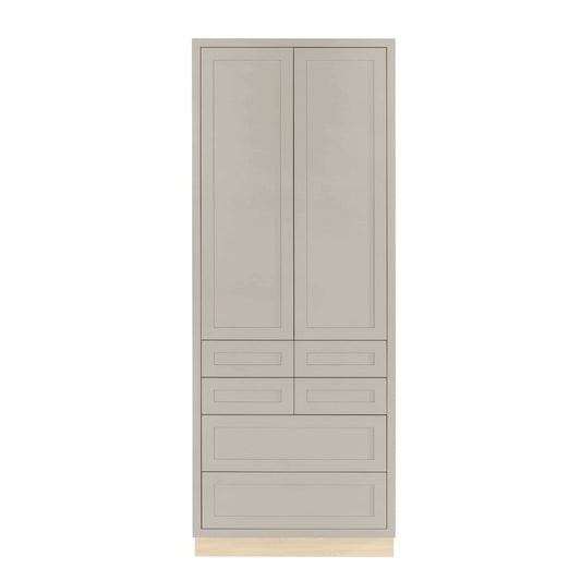 Tuscan Gray Inset Shaker Pantry Drawer Cabinet 36×93