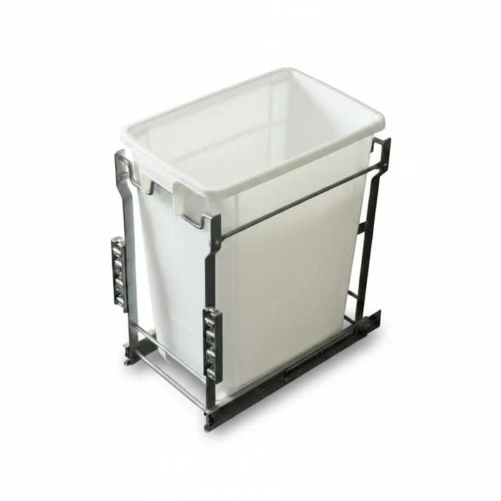 Trash Can 15" & 18" Pull Out Base Cabinet Manhattan Cream 1-1/4" Overlay Shaker Cabinet