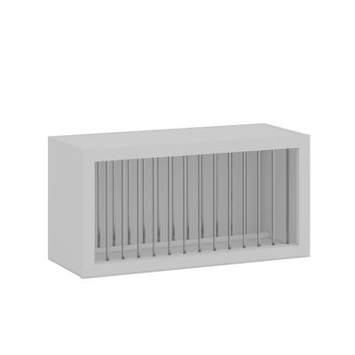 Microwave Plate Rack Cabinet | RTA Unassembled | Monaco White Shaker Full Overlay