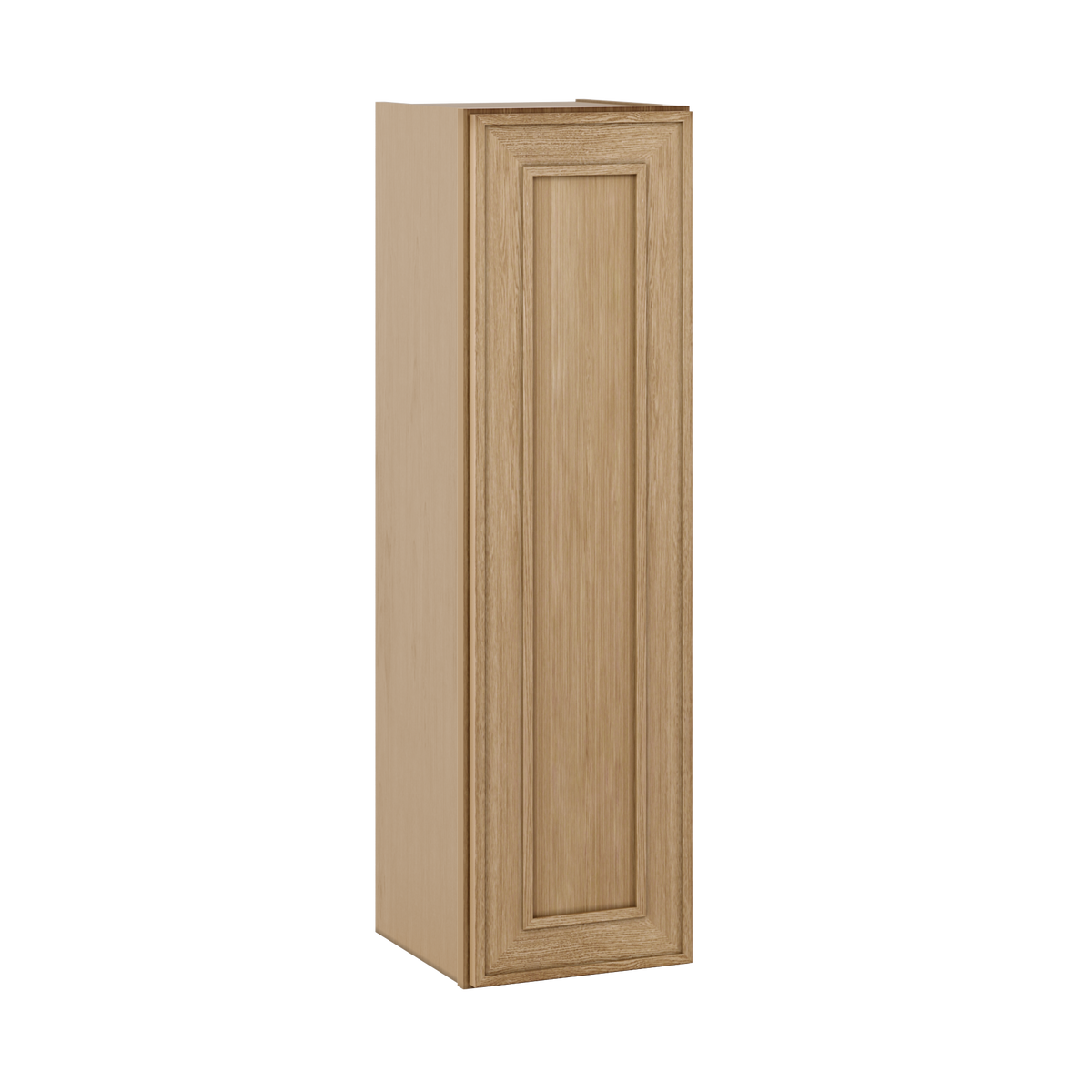 Natural oak elegant craftsman shaker single-door wall 9"–42" rta kitchen cabinet – open view