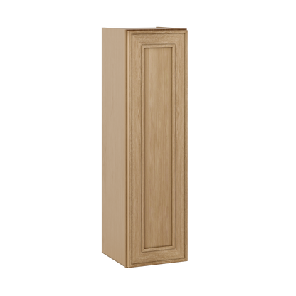 Natural oak elegant craftsman shaker single-door wall 9"–42" rta kitchen cabinet – open view