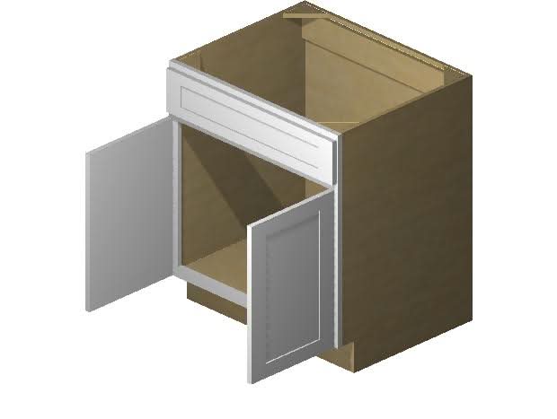 Vanity ICE White Shaker 1-1/4" Overlay CWS/CWB