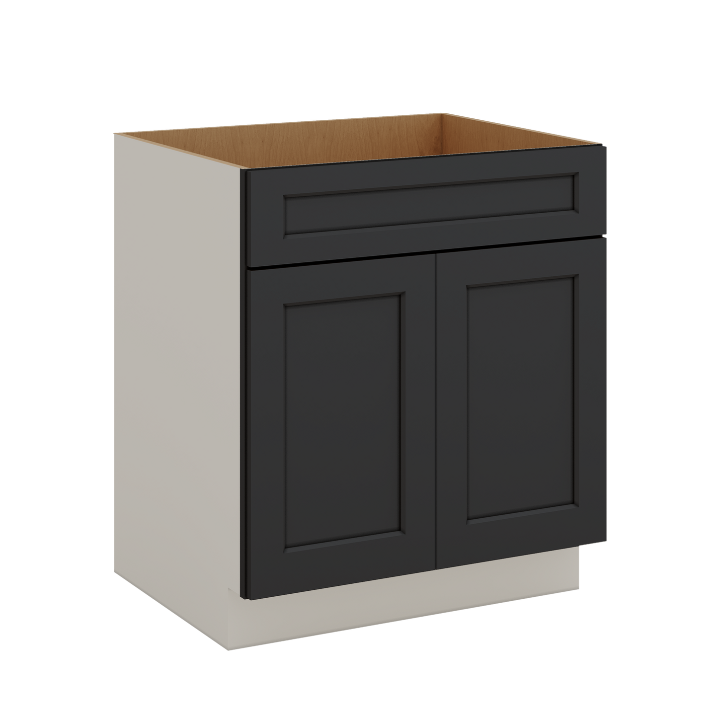 Sink Base 30", 33" & 36" 15HNS Hermosa Noir Black Shaker 1-1/4" Overlay