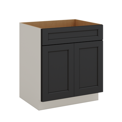 Sink Base 30", 33" & 36" 15HNS Hermosa Noir Black Shaker 1-1/4" Overlay