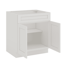 Sink Base 30", 33" & 36" White Shaker 1-1/4" Overlay