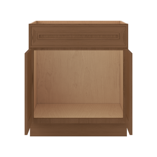 Vanity Sink Base 24", 30" & 36" x 34-1/2" Tall Elegant Craftsman Mocha Shaker 1-1/4" Overlay