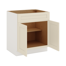 Sink Base 30", 33" & 36" Manhattan Cream Shaker 1-1/4" Overlay