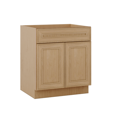 Sink Base 30", 33", 36" & 42" Elegant Oak Craftsman Shaker 1-1/4" Overlay