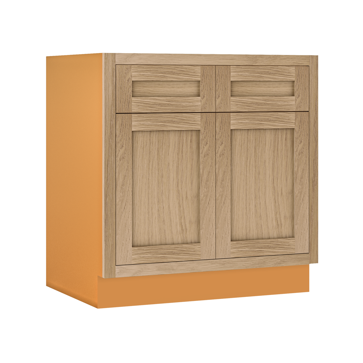 Sink Base White Oak Inset Shaker Cabinets 33", 36", 39" & 42"