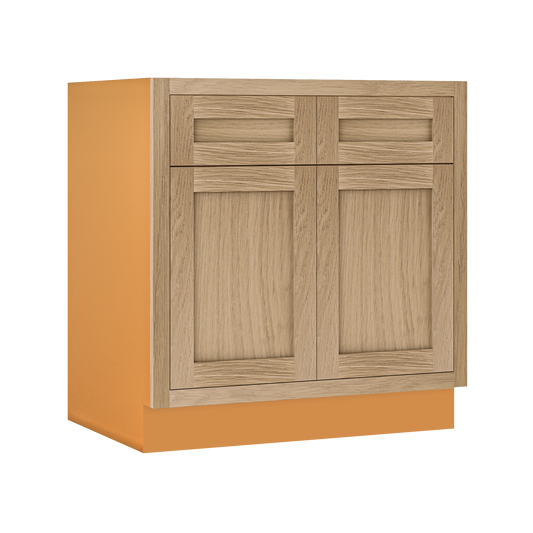 Vanity Sink Base White Oak Inset Cabinets 15", 18", 21", 24", 27", 30",  33", 36", 39" & 42"