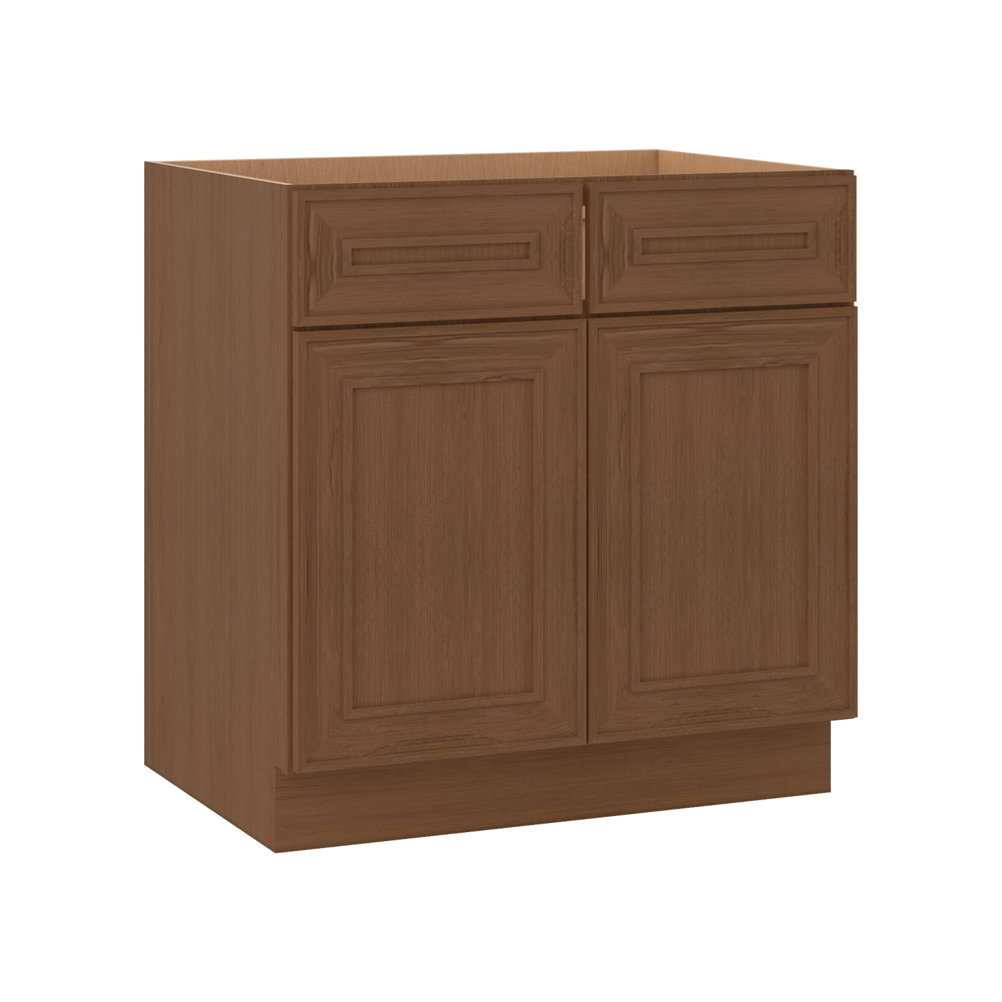 Sink Base 30", 33", 36" & 42" Mocha Elegant Oak Craftsman Shaker 1-1/4" Overlay