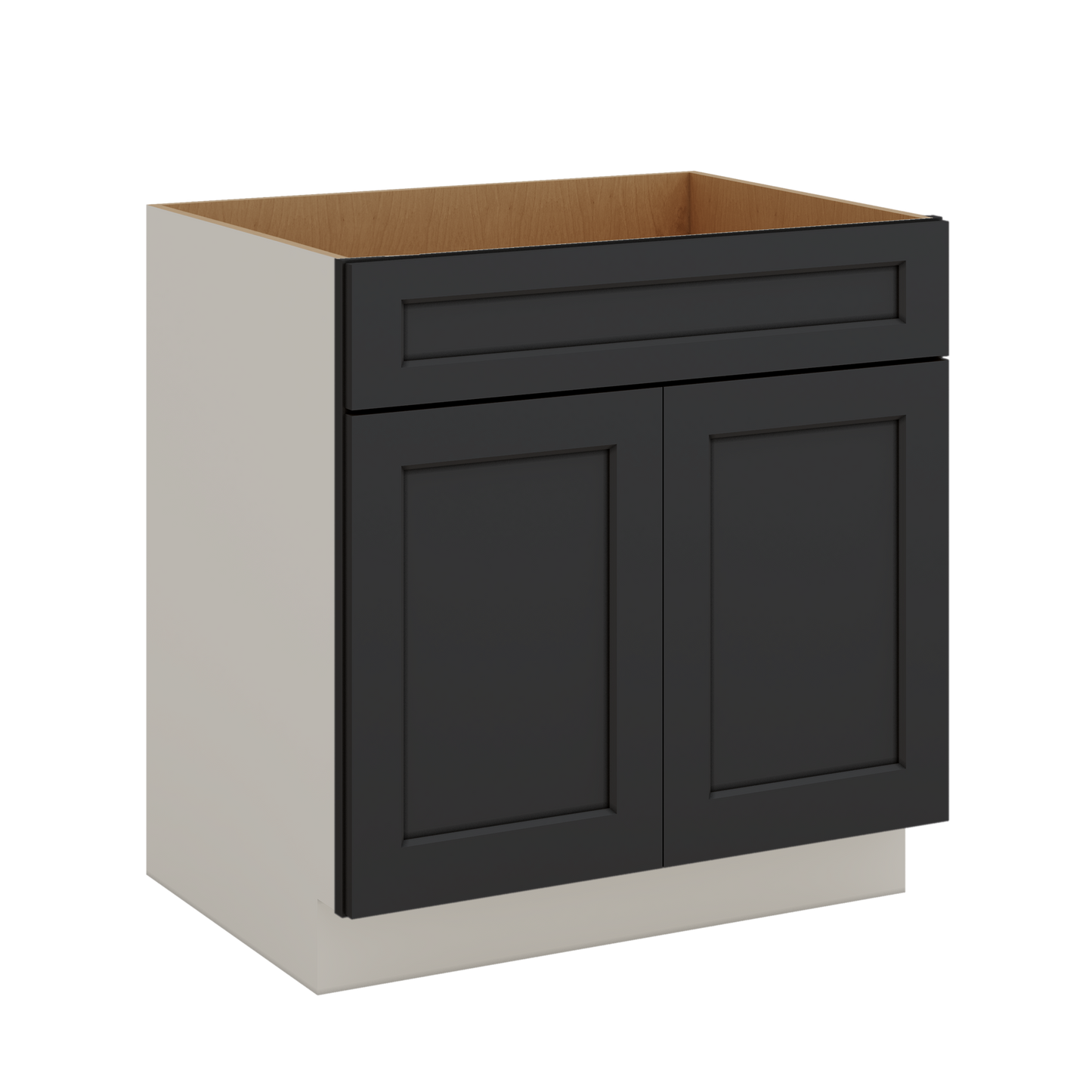Sink Base 30", 33" & 36" 15HNS Hermosa Noir Black Shaker 1-1/4" Overlay