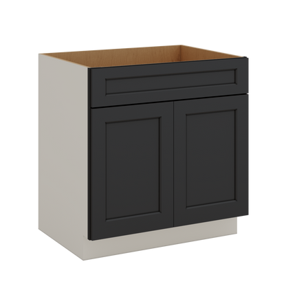 Sink Base 30", 33" & 36" 15HNS Hermosa Noir Black Shaker 1-1/4" Overlay