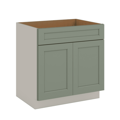 Sink Base 30", 33", 36" & 42" Green Shaker 1-1/4" Overlay