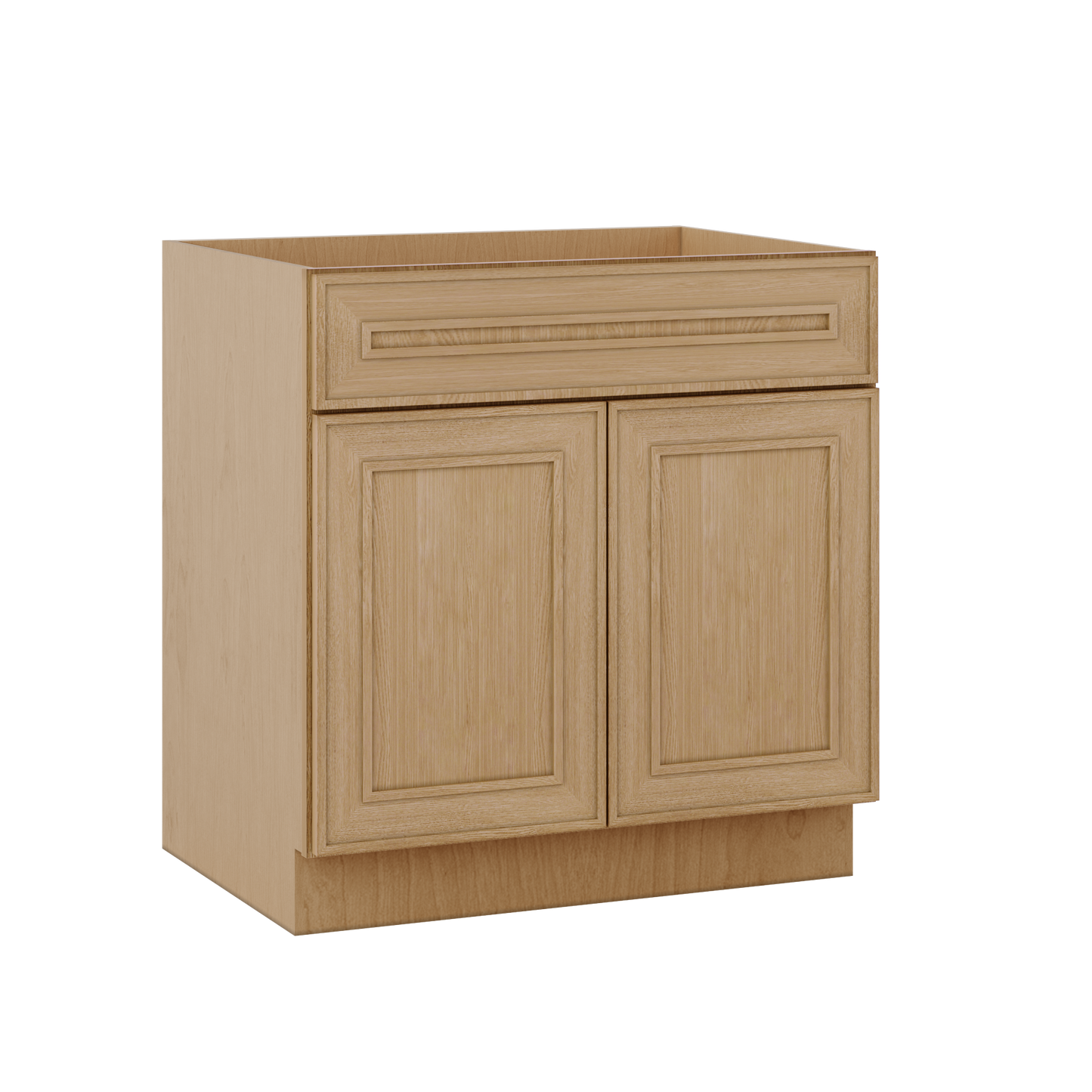 Sink Base 30", 33", 36" & 42" Elegant Oak Craftsman Shaker 1-1/4" Overlay