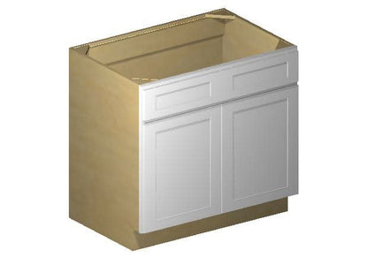 Vanity ICE White Shaker 1-1/4" Overlay CWS/CWB