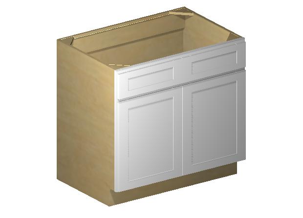 Base Cabinet White Shaker Sink Base 30", 33", 36", 42" WSSB33 Inset Kitchen Cabinets