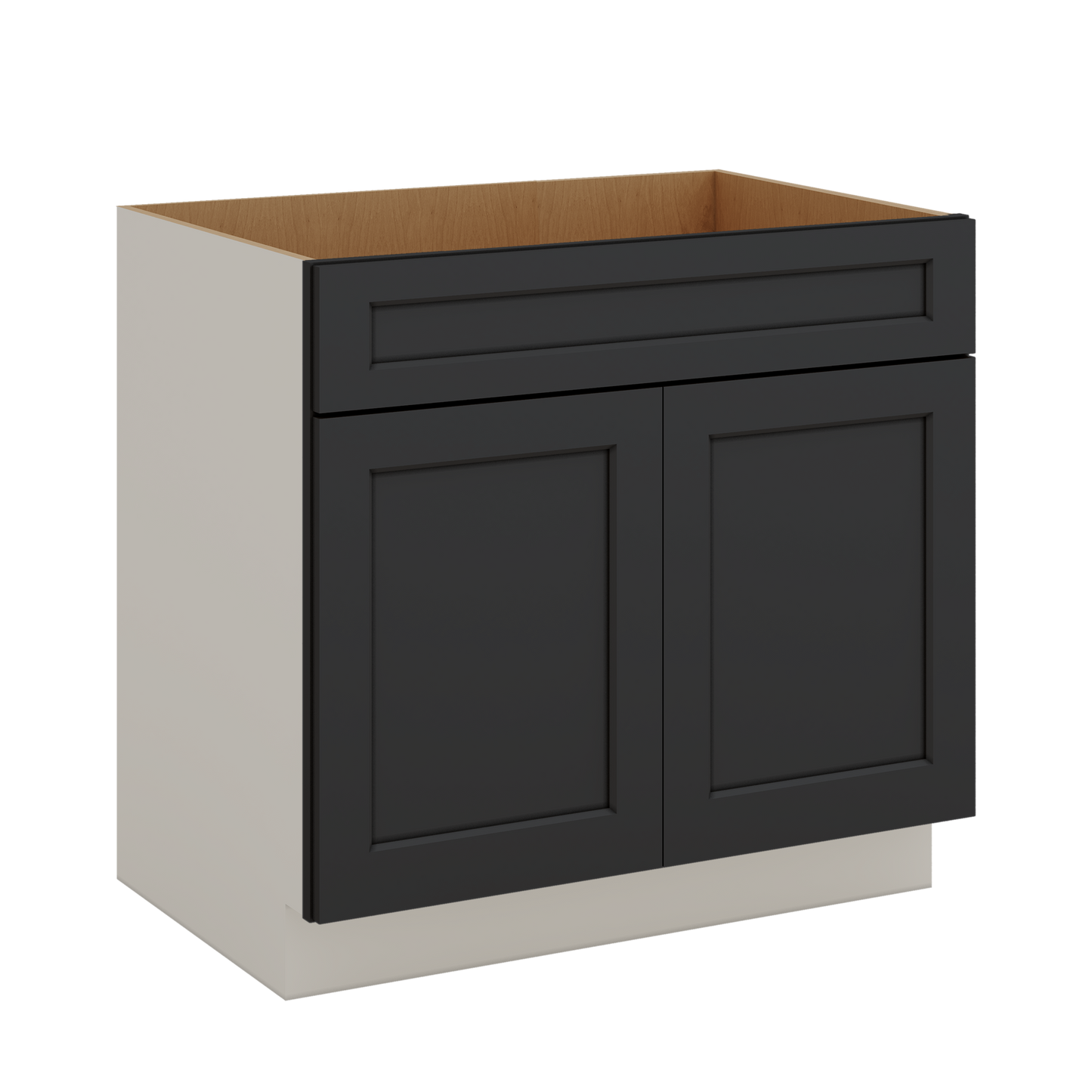 Sink Base 30", 33" & 36" 15HNS Hermosa Noir Black Shaker 1-1/4" Overlay