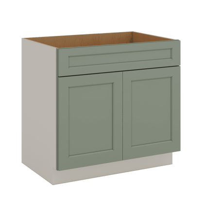 Sink Base 30", 33", 36" & 42" Green Shaker 1-1/4" Overlay