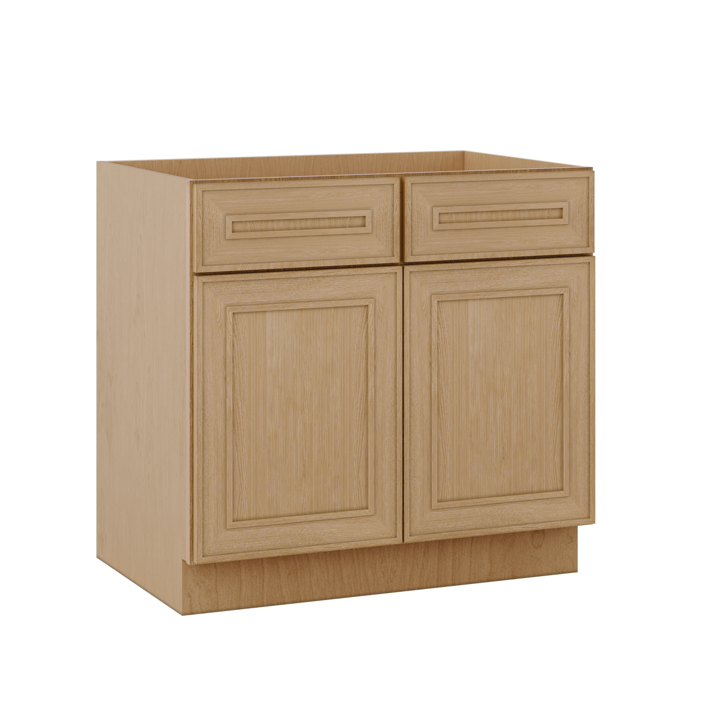 Sink Base 30", 33", 36" & 42" Elegant Oak Craftsman Shaker 1-1/4" Overlay