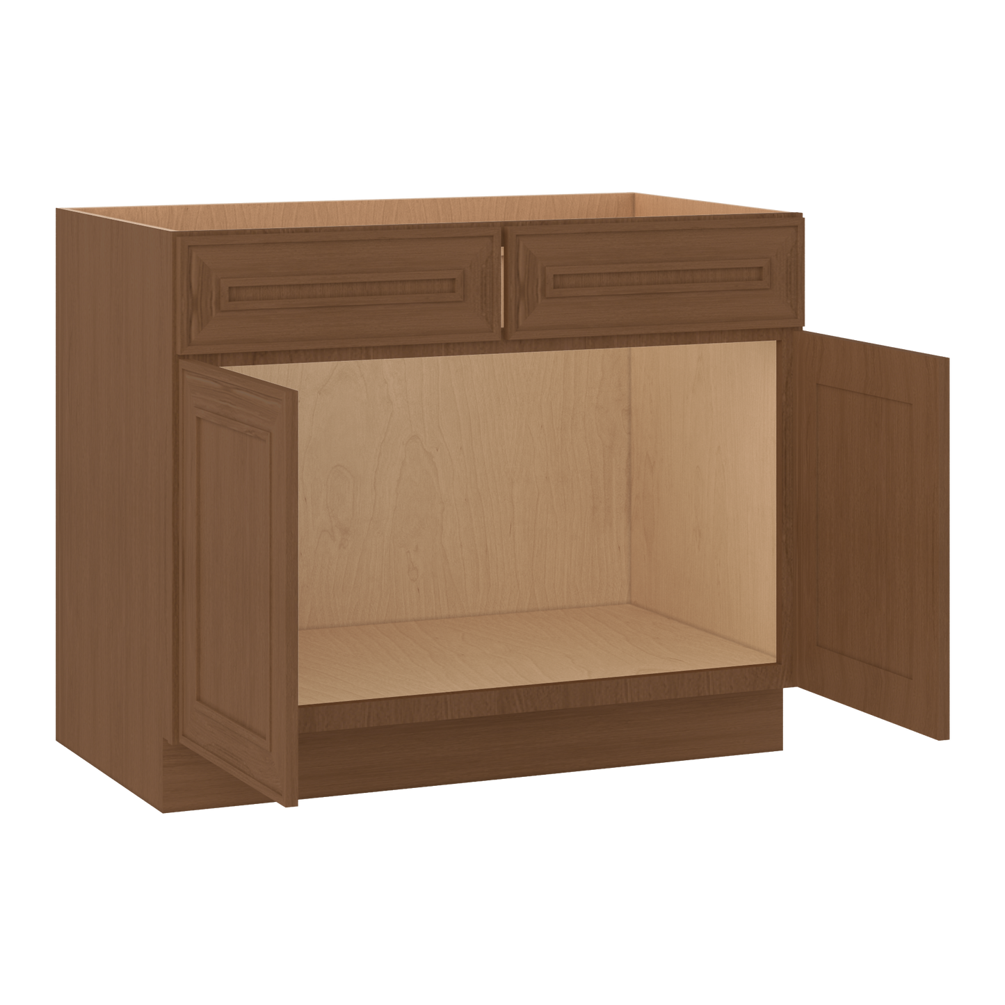 Sink Base 30", 33", 36" & 42" Mocha Elegant Oak Craftsman Shaker 1-1/4" Overlay