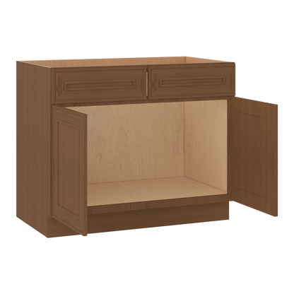 Sink Base 30", 33", 36" & 42" Mocha Elegant Oak Craftsman Shaker 1-1/4" Overlay