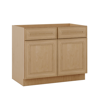 Sink Base 30", 33", 36" & 42" Elegant Oak Craftsman Shaker 1-1/4" Overlay