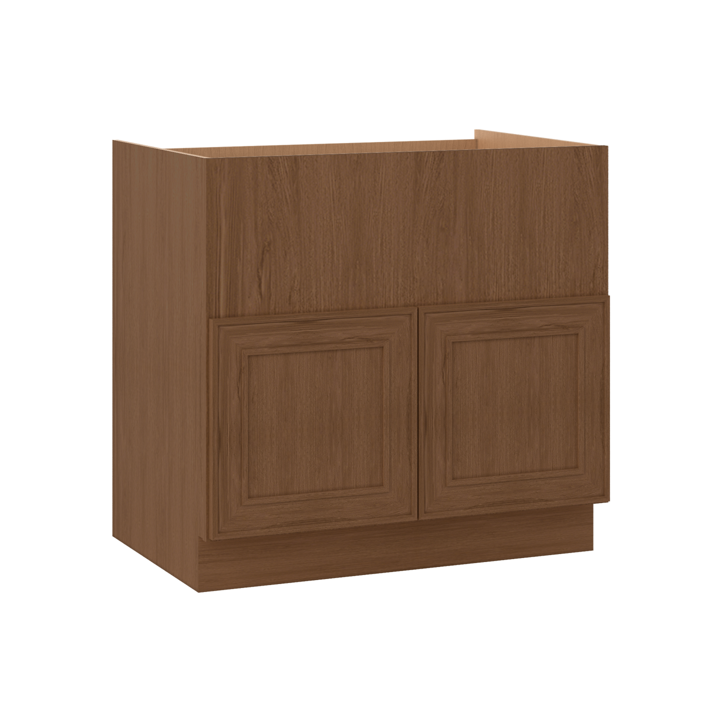 Farm (Apron) Sink Base Elegant Craftsman Mocha Shaker Cabinets 36"
