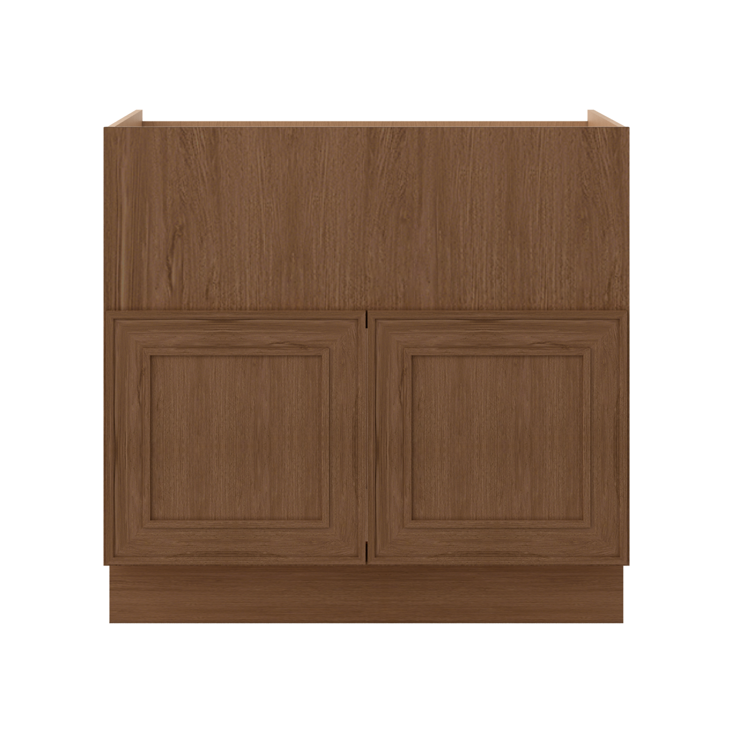 Farm (Apron) Sink Base Elegant Craftsman Mocha Shaker Cabinets 36"
