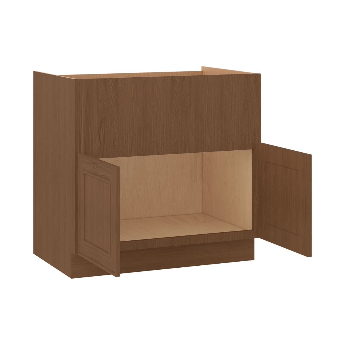 Farm (Apron) Sink Base Elegant Craftsman Mocha Shaker Cabinets 36"