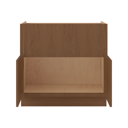 Farm (Apron) Sink Base Elegant Craftsman Mocha Shaker Cabinets 36"