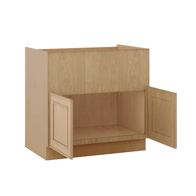 Farm (Apron) Sink Base Elegant Oak Shaker Cabinets 36"