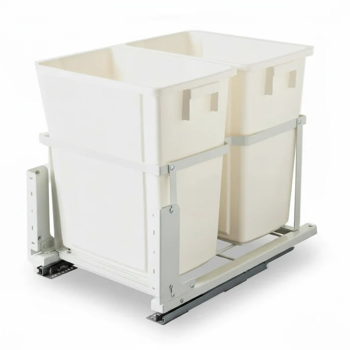 37qt Fits 21" Inset (17" Opening) Double Trashcan Pullout with Soft-close Slides