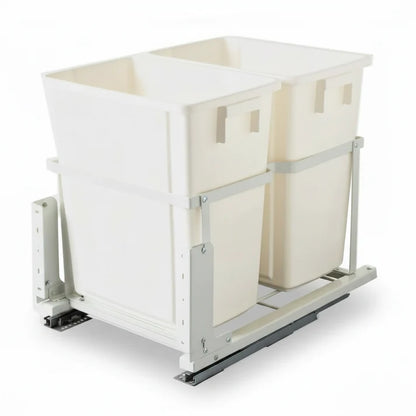 37qt Fits 21" Inset (17" Opening) Double Trashcan Pullout with Soft-close Slides