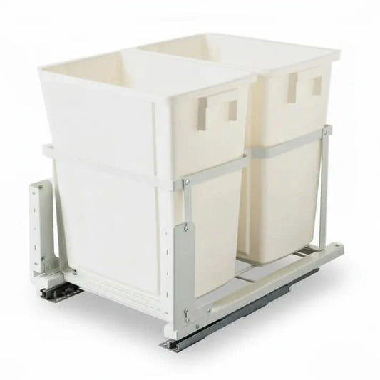 30qt Fits 21" Inset (17" Opening) & Overlay (18" Opening) Double Trash Can Pullout with Soft-close Slides