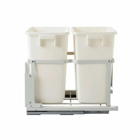 30qt Fits 21" Inset (17" Opening) & Overlay (18" Opening) Double Trash Can Pullout with Soft-close Slides