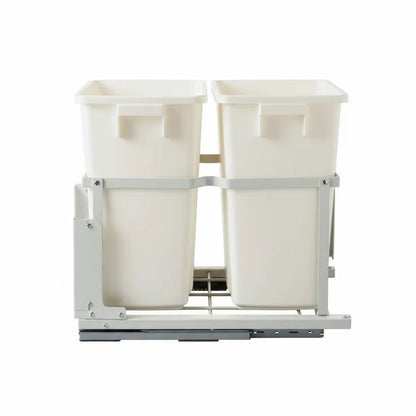 37qt Fits 21" Inset (17" Opening) Double Trashcan Pullout with Soft-close Slides
